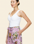 The Lilac Shanti Tiger Pleated Shorts