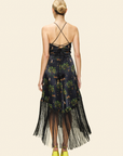 The Black Shanti Tiger Backless Fringe Dress
