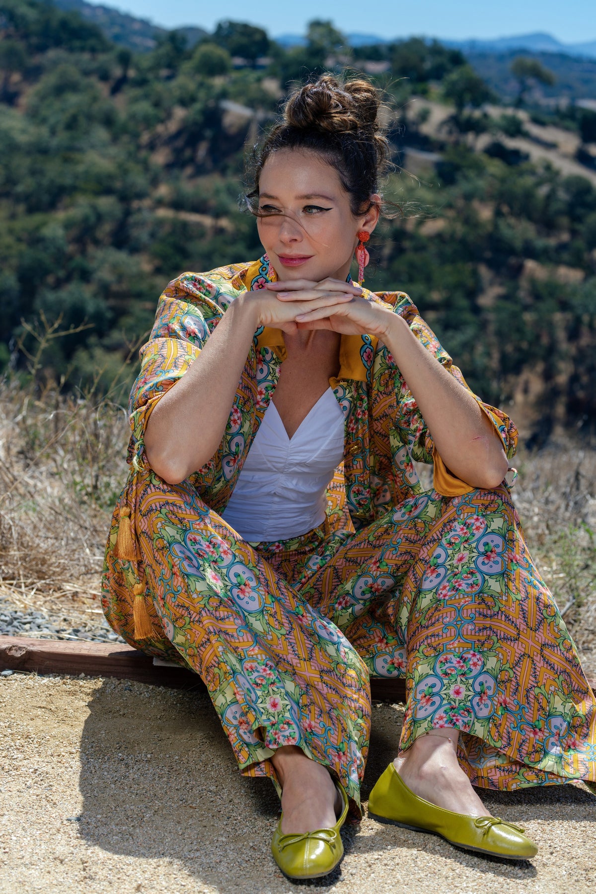 English Bloom Printed Silk Shirt, campaign look 17