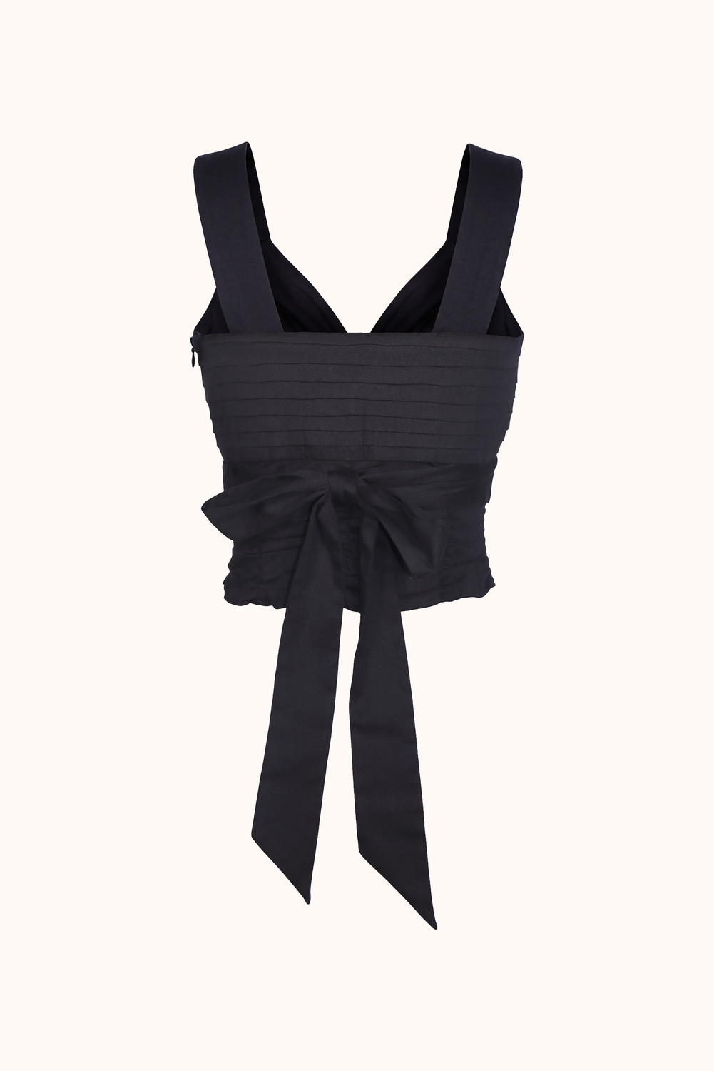 Adhara Black Pleated Sleeveless Top
