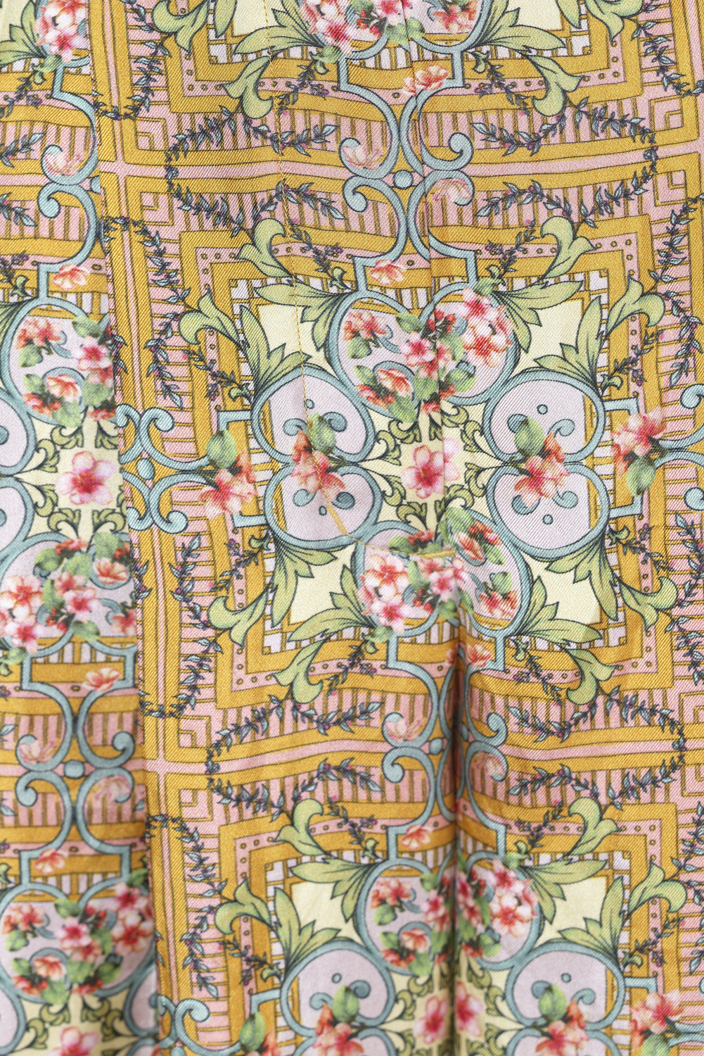 Cherry Blossom Print Silk Pleat Front Pant, Keli