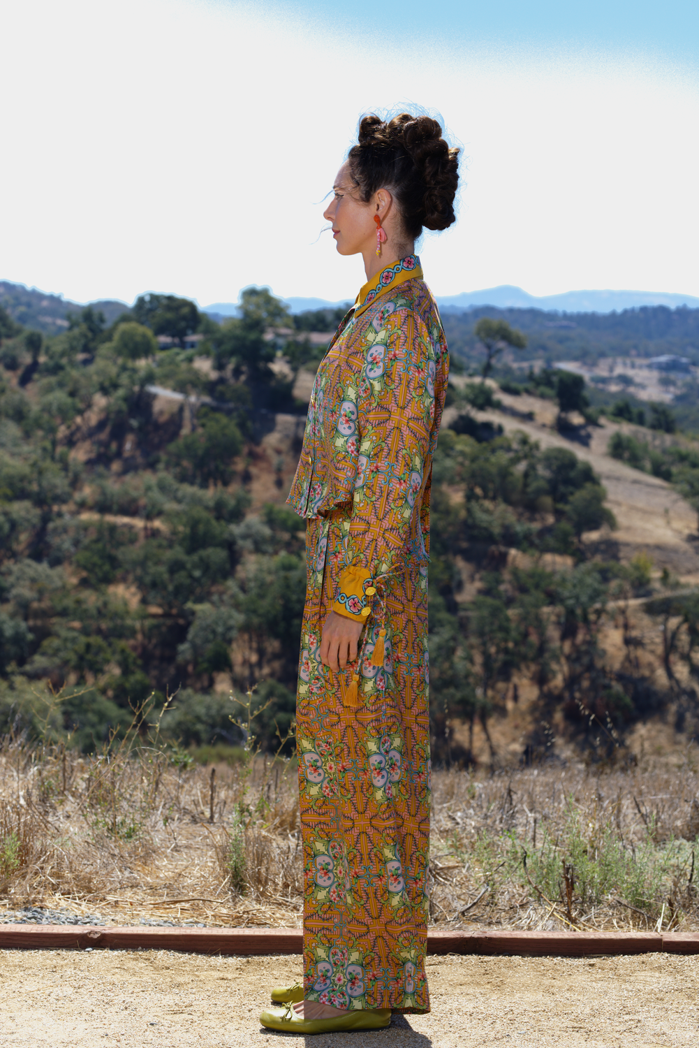 Cherry Blossom Print Silk Shirt, Keli