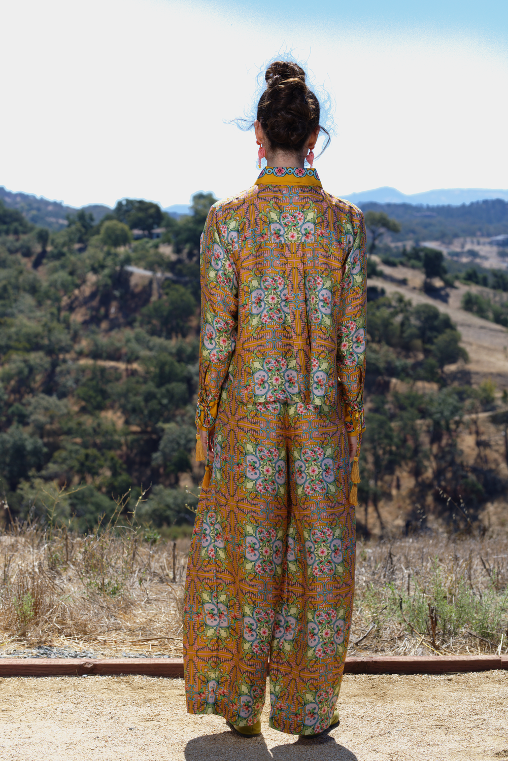 Cherry Blossom Print Silk Shirt, Keli
