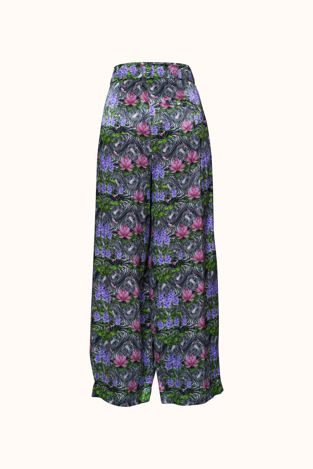 Lotus, Water Hyacinth and Tiger Print Pleat Front Pant, Pallava