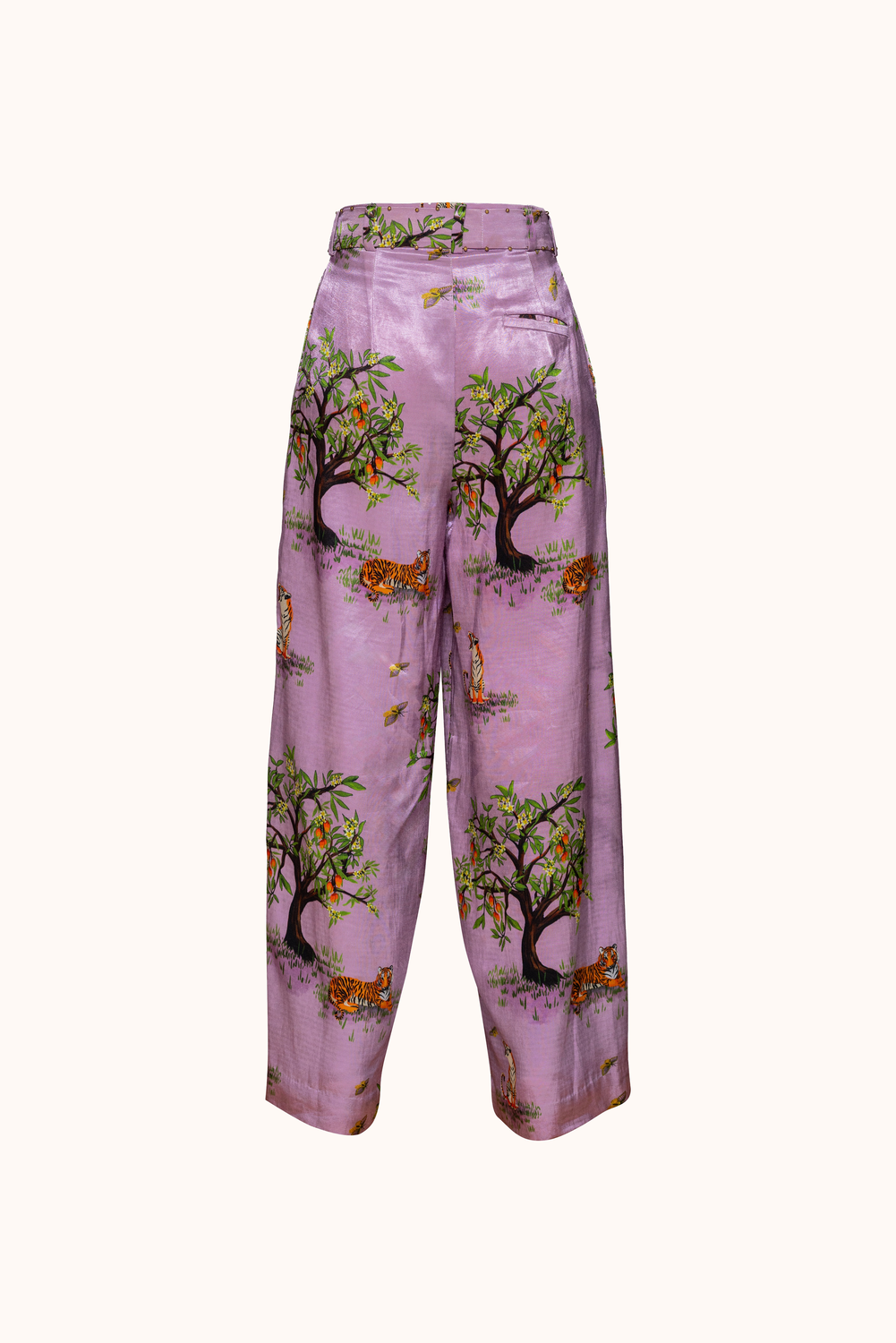 Tiger Lilac Pleated Wide-Leg Pants Shanti