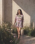 The Lilac Shanti Tiger Pleated Shorts