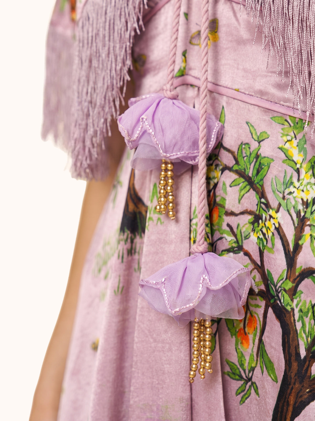 Lilac Shanti Tiger Fringe Cape