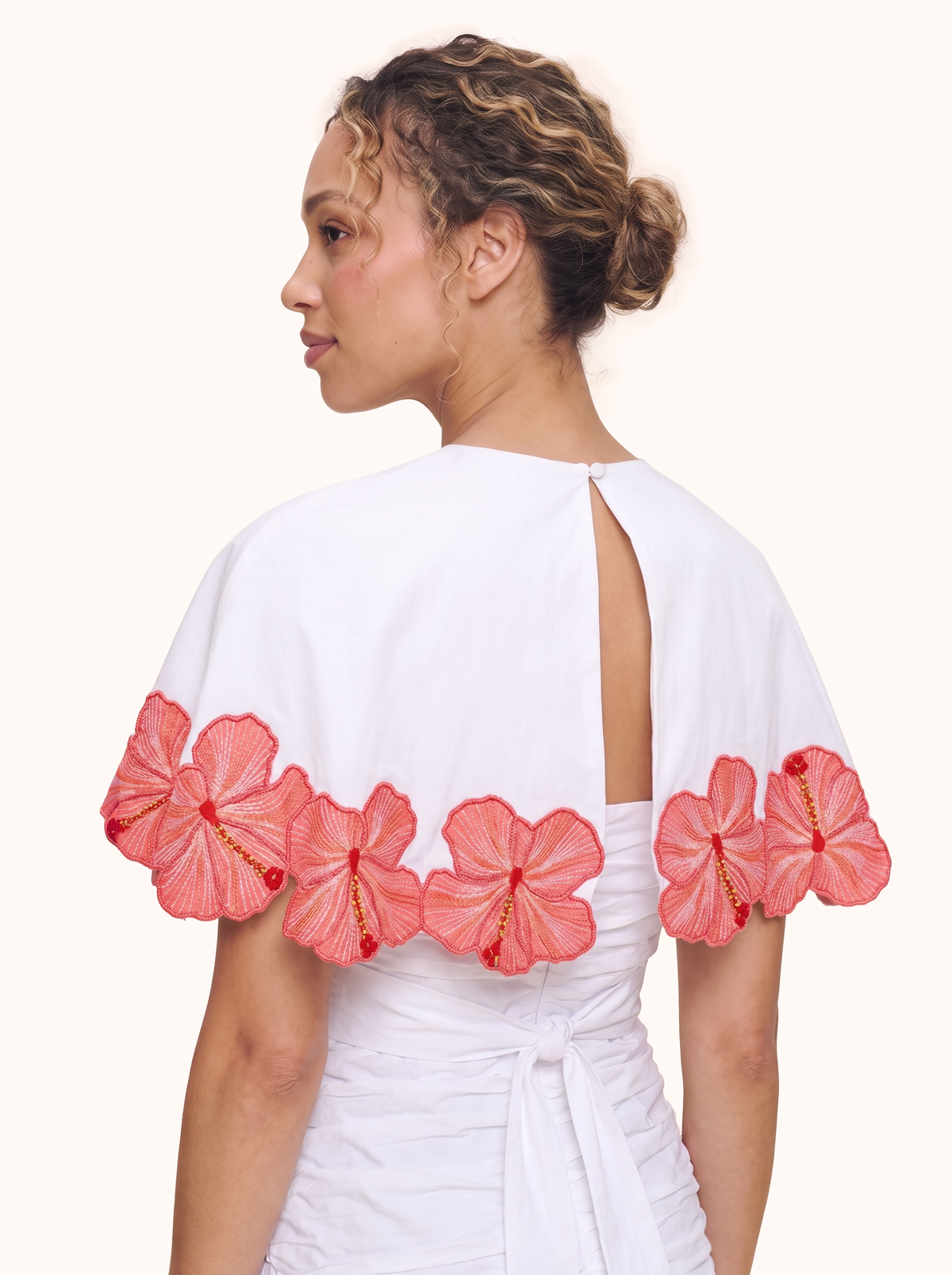 The Prana Bloom White Cotton Cape