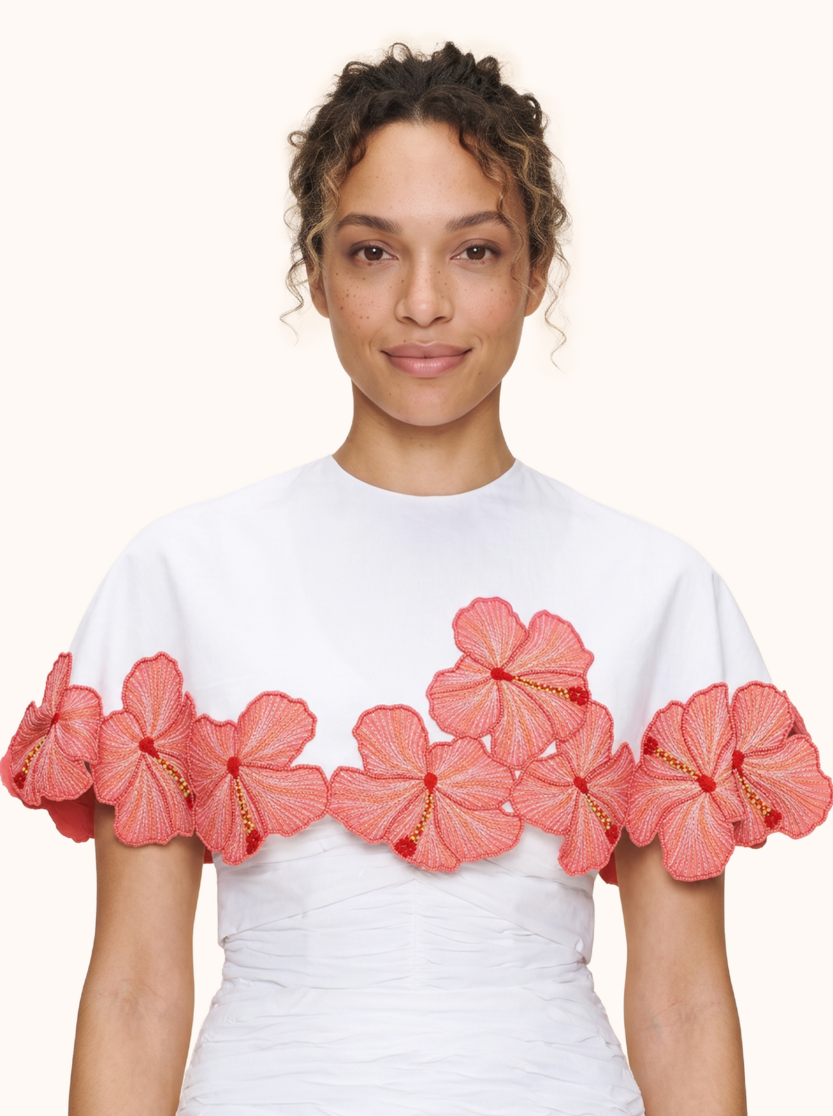 The Prana Bloom White Cotton Cape