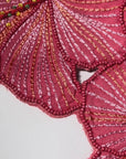 close up video of applique embroidered detail