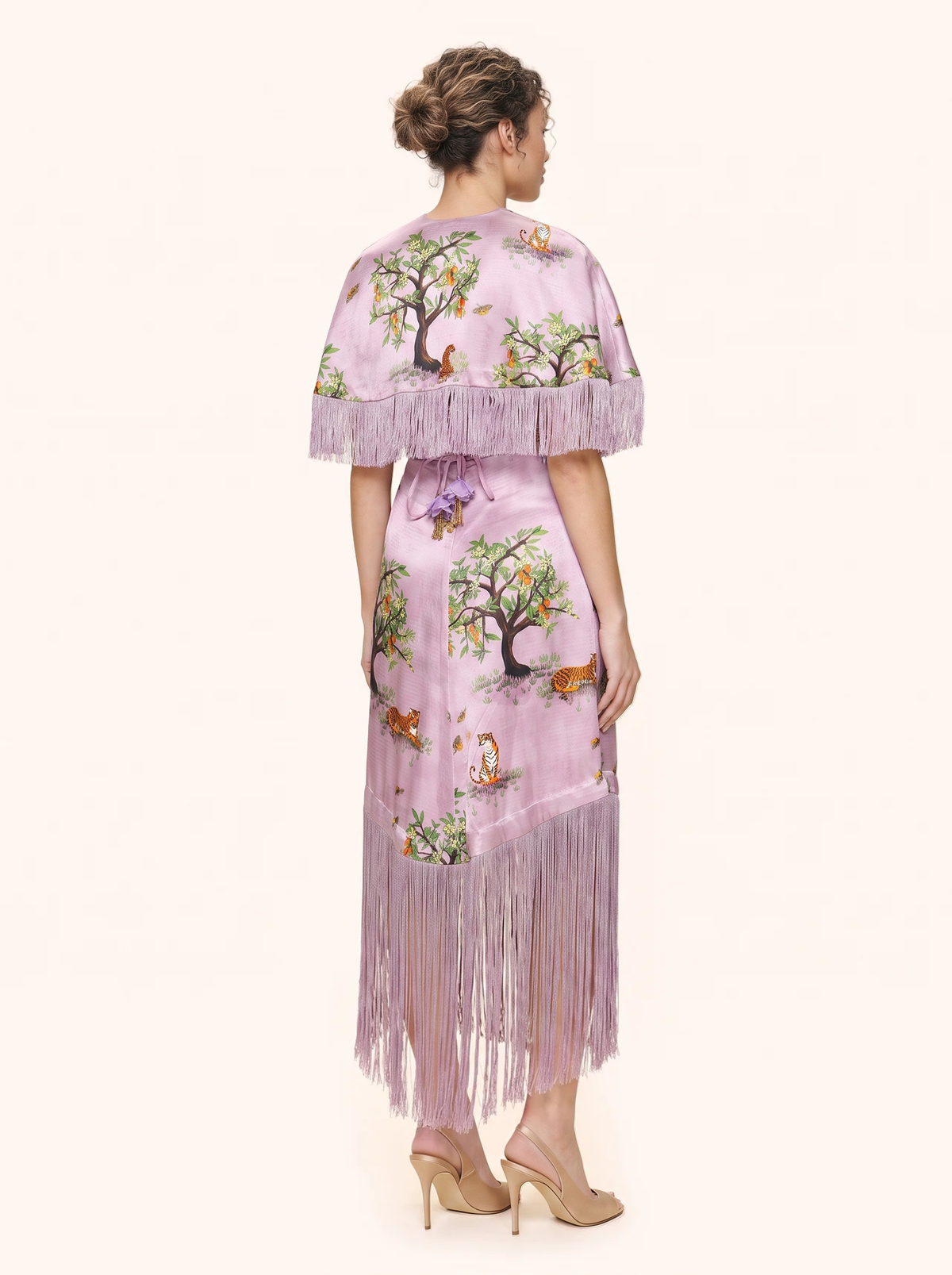 Lilac Shanti Tiger Fringe Cape