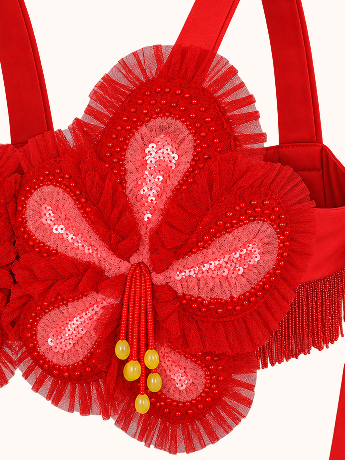 Ashaki The Maya Hibiscus Bra Top - ghost mannequin detail