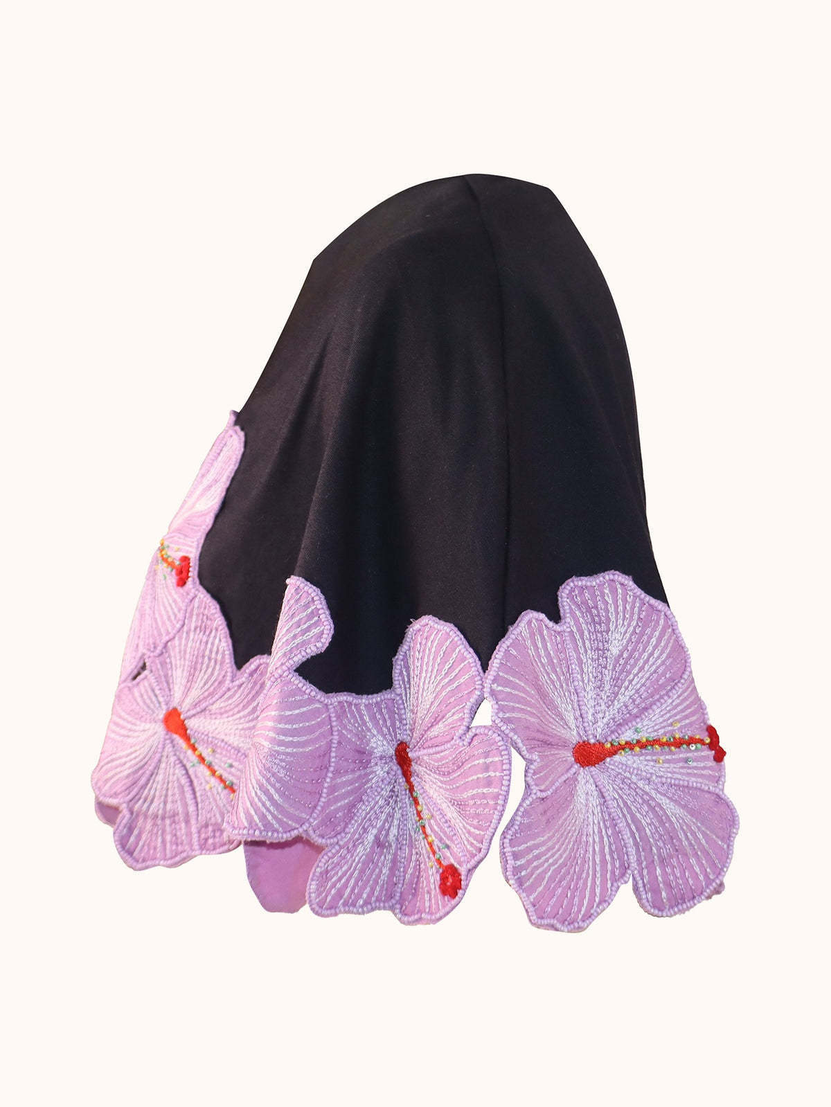 Ashaki The Prana Bloom Black Cotton Cape - ghost mannequin side