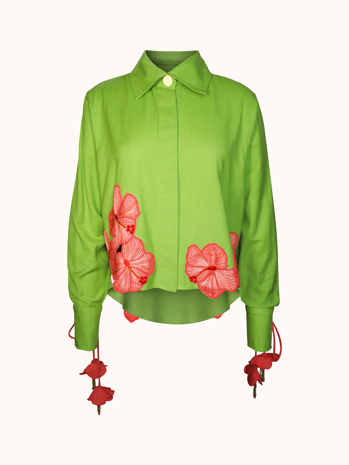 Ashaki The Prana Bloom Linen Shirt - ghost mannequin front