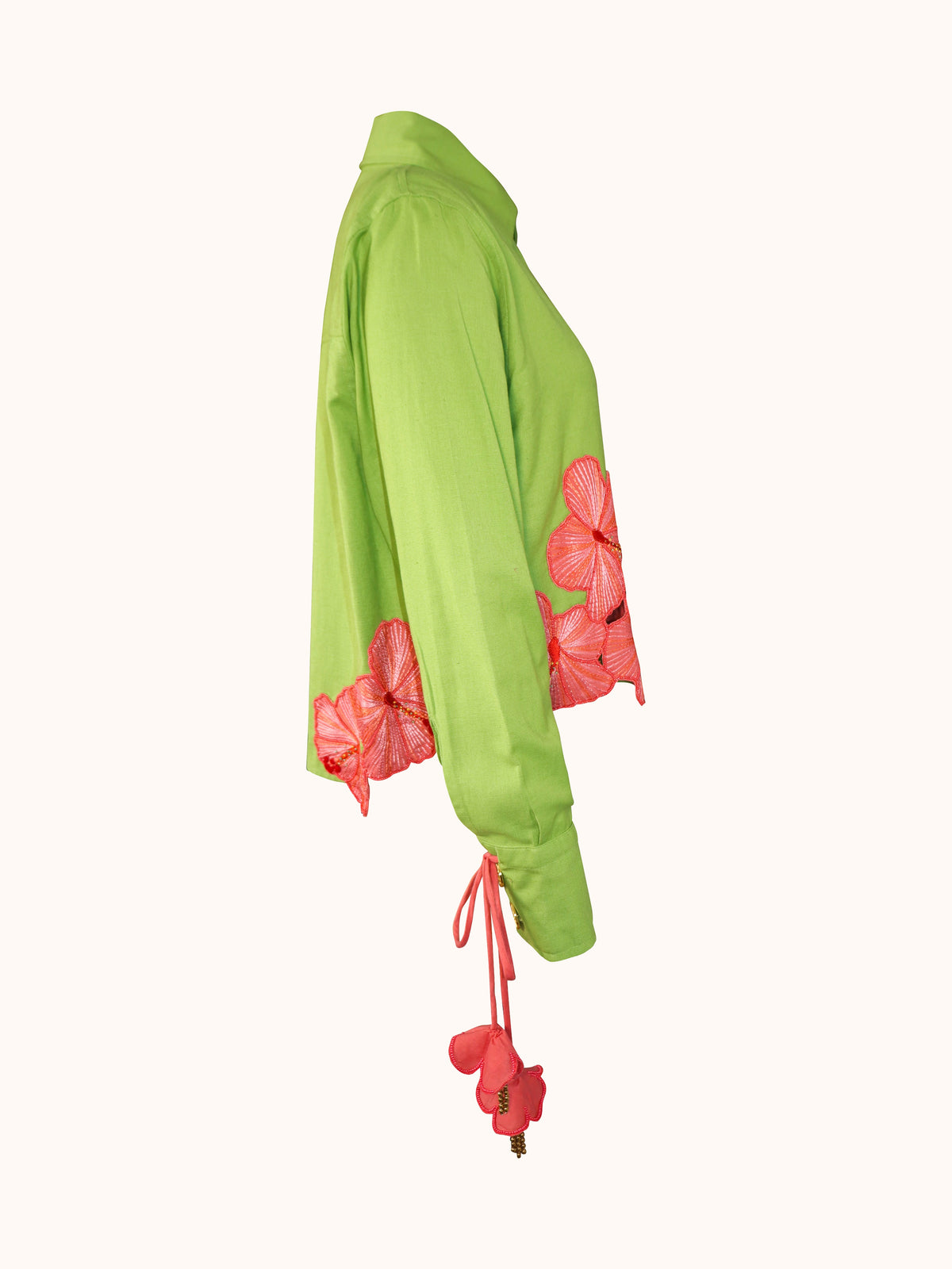 Ashaki The Prana Bloom Linen Shirt - ghost mannequin side, alternate