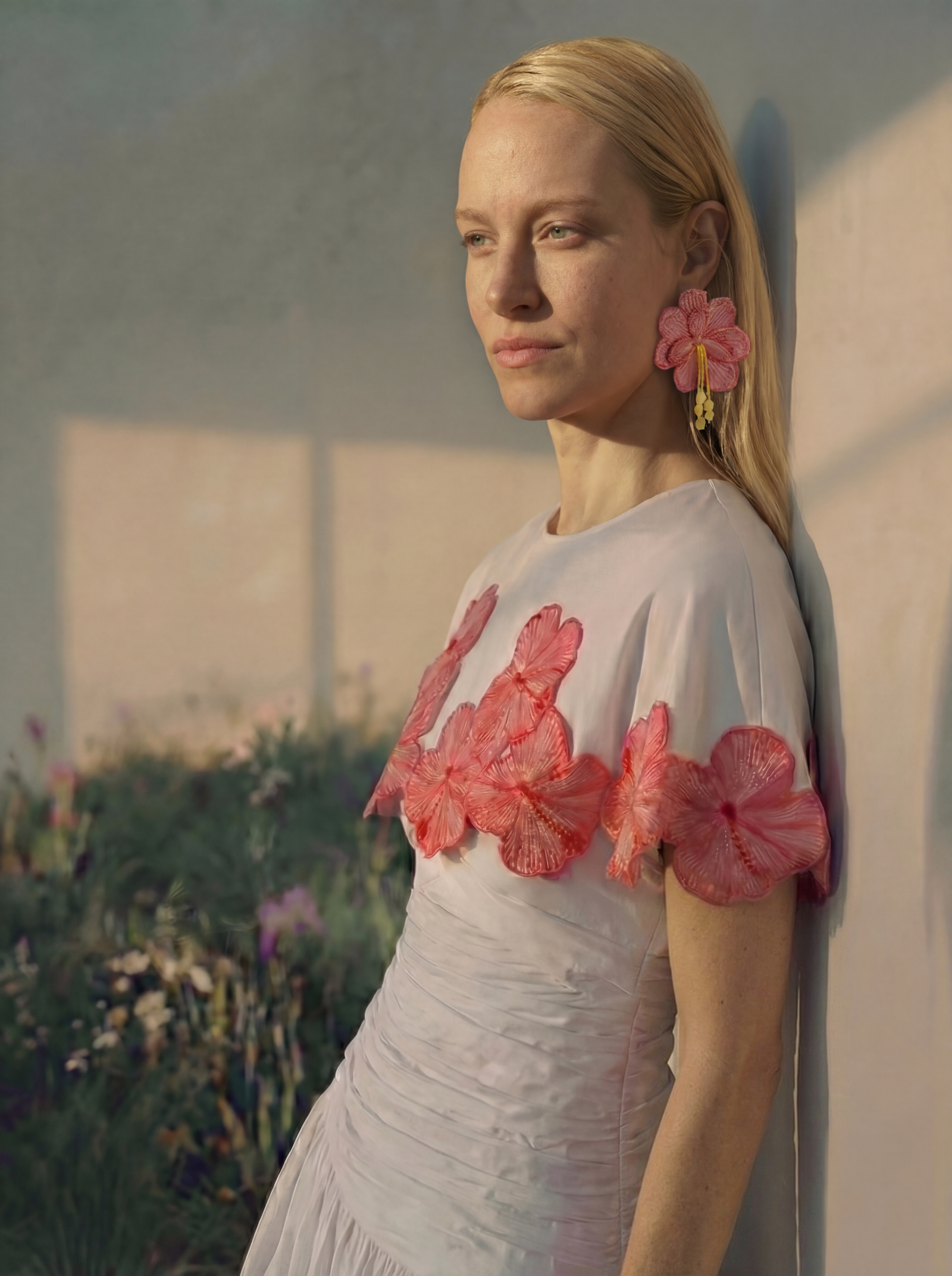 woman wearing a butterfly brooch 