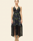 The Black Shanti Tiger Backless Fringe Dress
