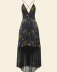 The Black Shanti Tiger Backless Fringe Dress