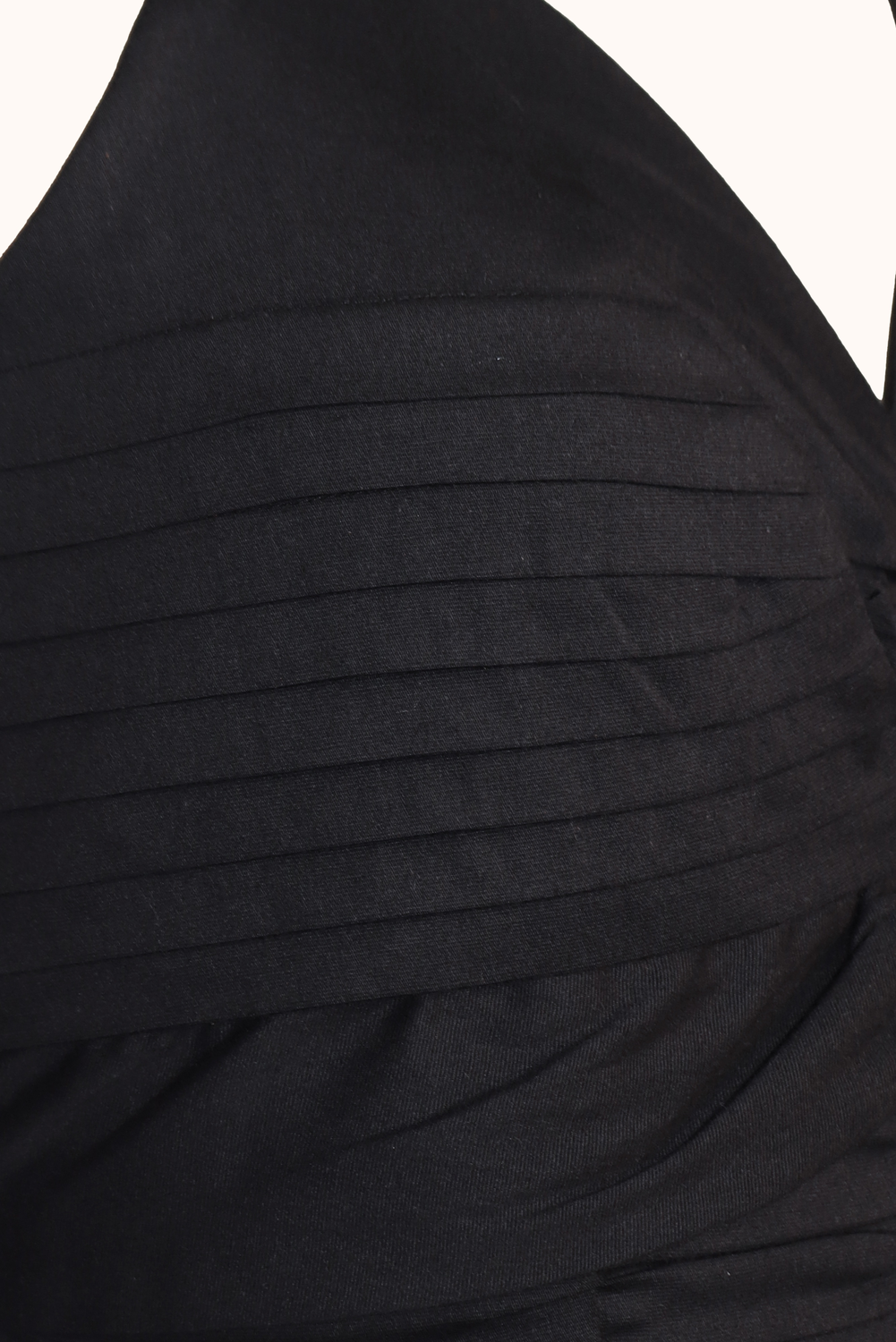 Adhara Black Pleated Sleeveless Top