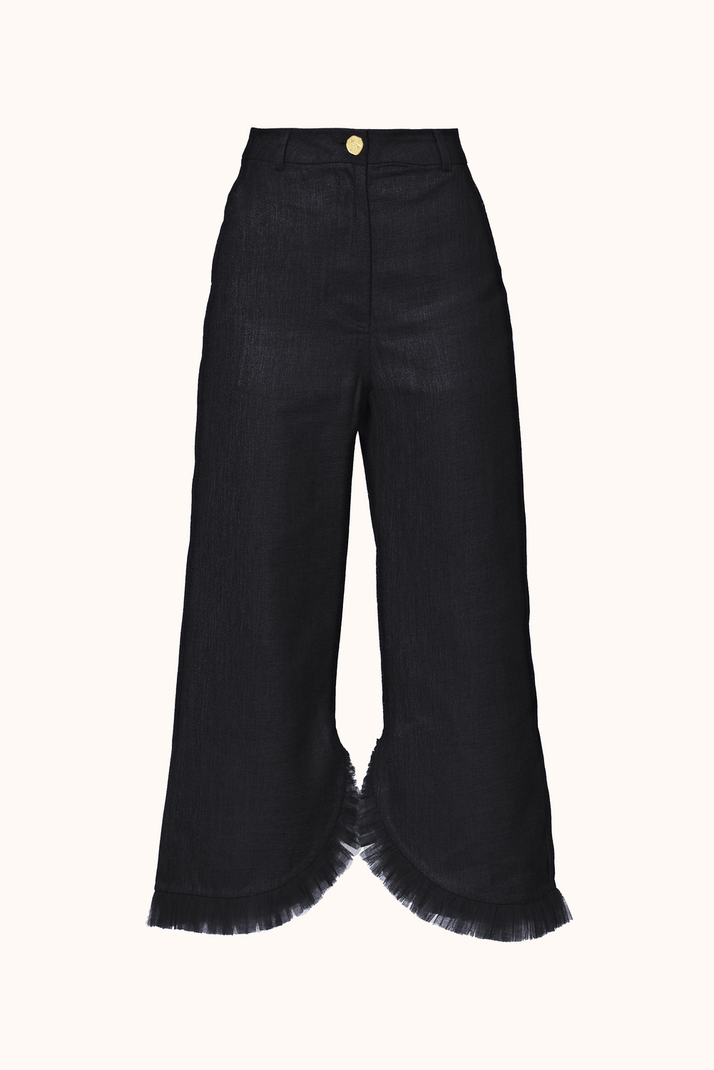 Black Linen Pant Asymmetrical, Vilasa