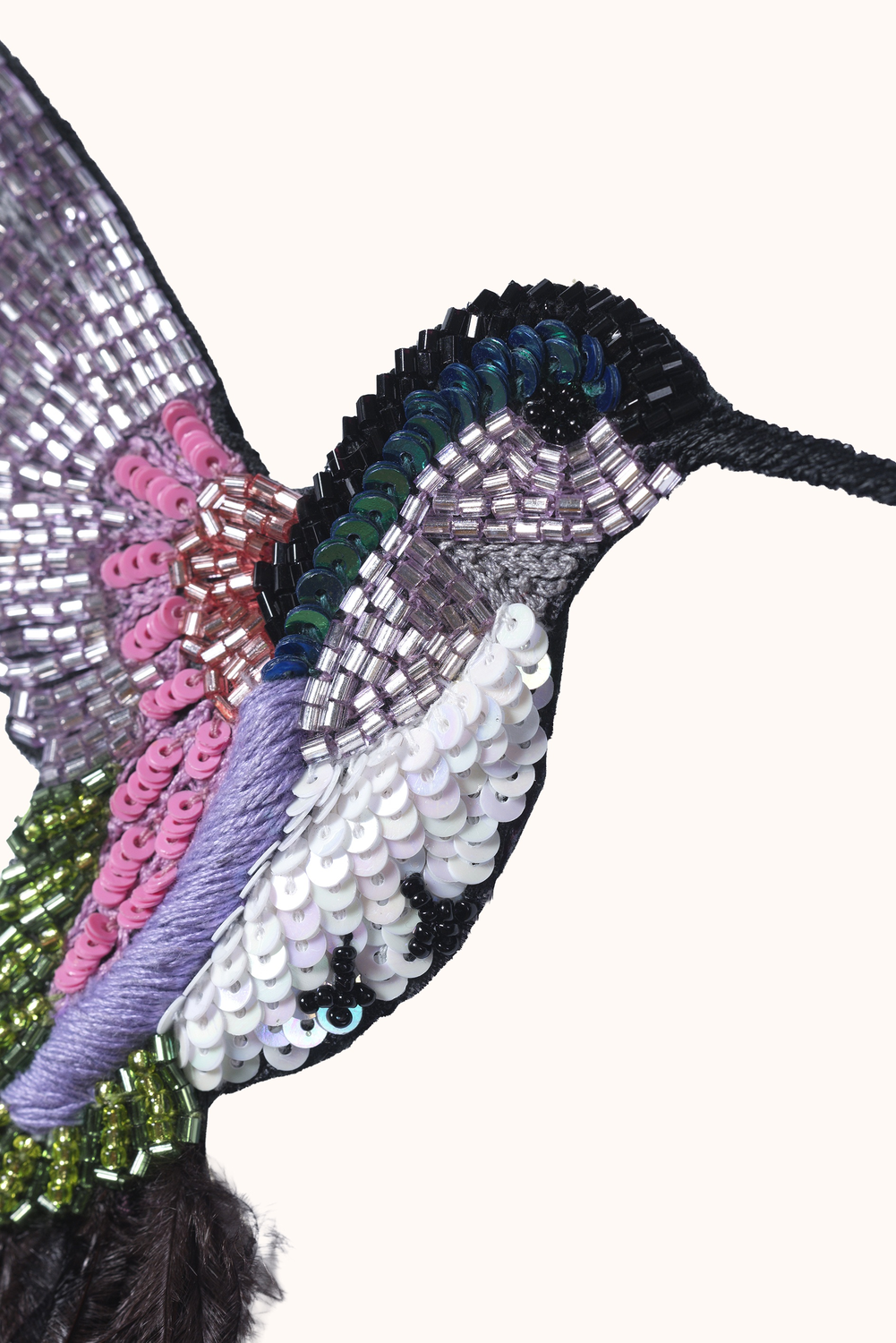 Hummingbird Embroidered Brooch
