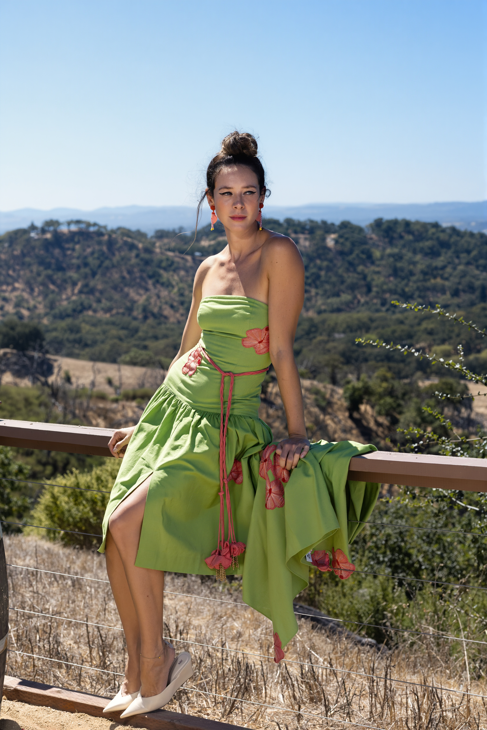 Prana Bloom Green Linen Wrap Scarf