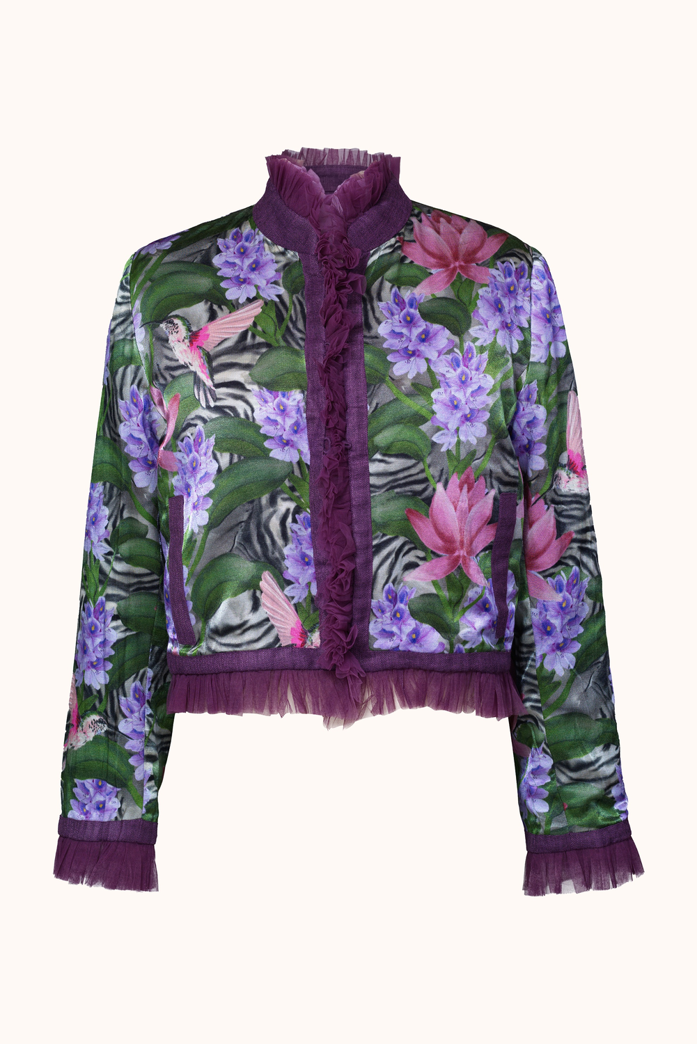 Reversible Jacket, Lotus, Water Hyacinth and Tiger Print