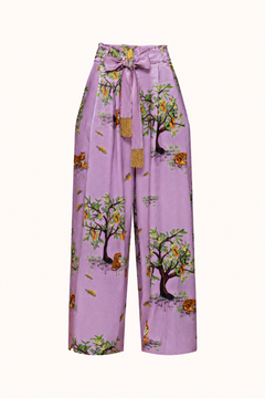 Tiger Lilac Pleated Wide-Leg Pants Shanti