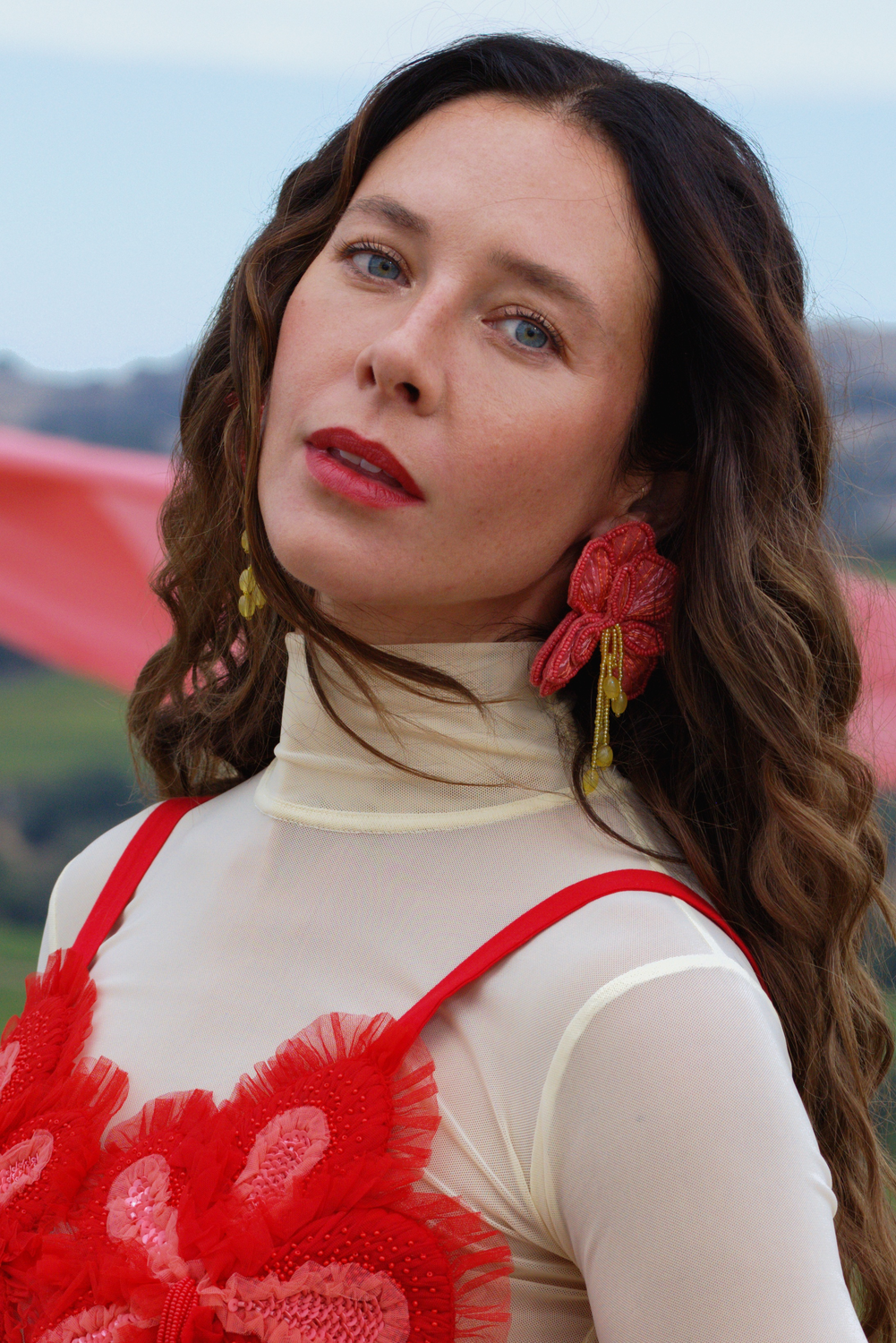 Statement Hibiscus Earrings Maya-Prana