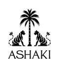Ashaki Logo featuring two tigers and a palmtree