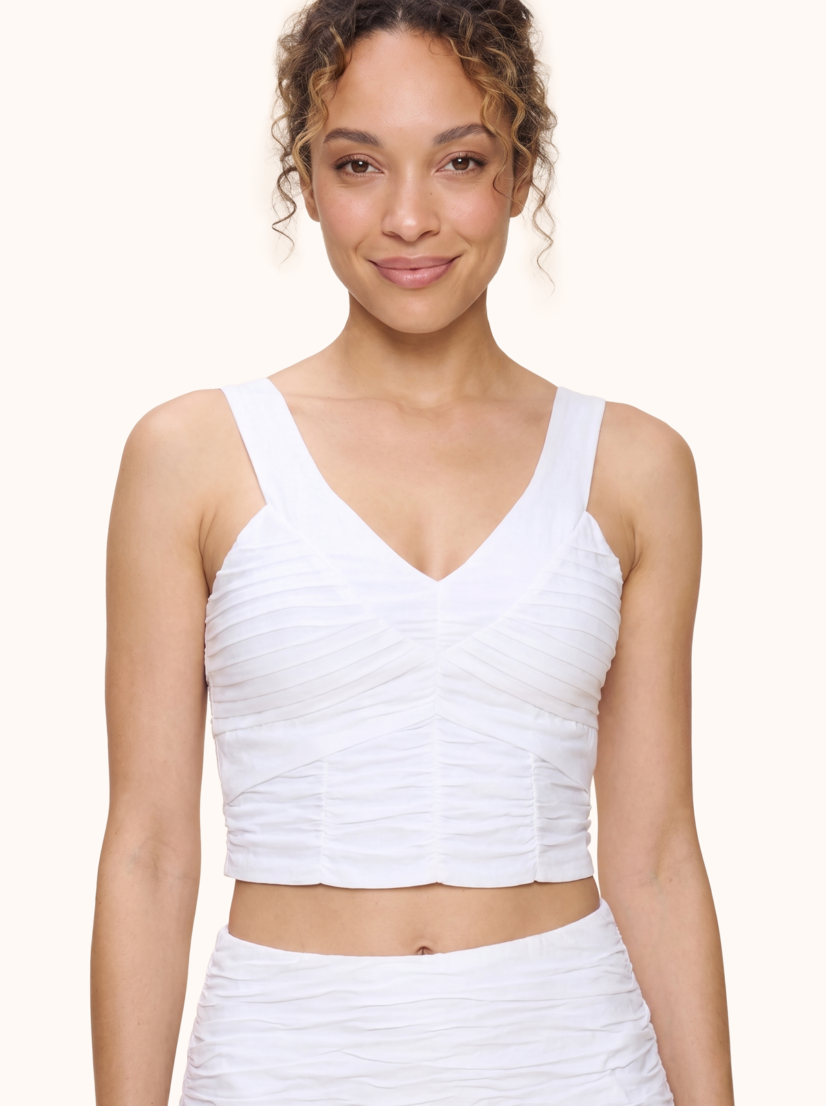 Adhara White Cotton Sleeveless Top
