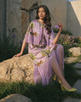 Lilac Shanti Tiger Fringe Cape