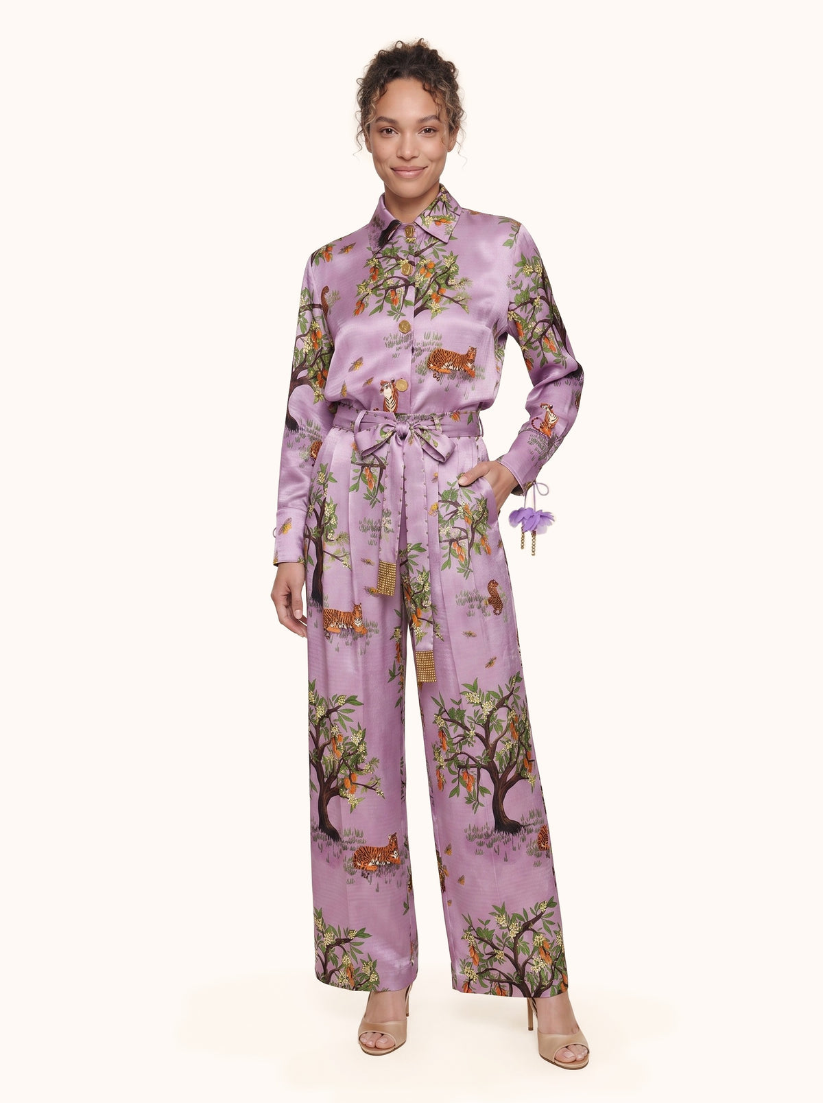 Lilac Shanti Tiger Pleat Pant