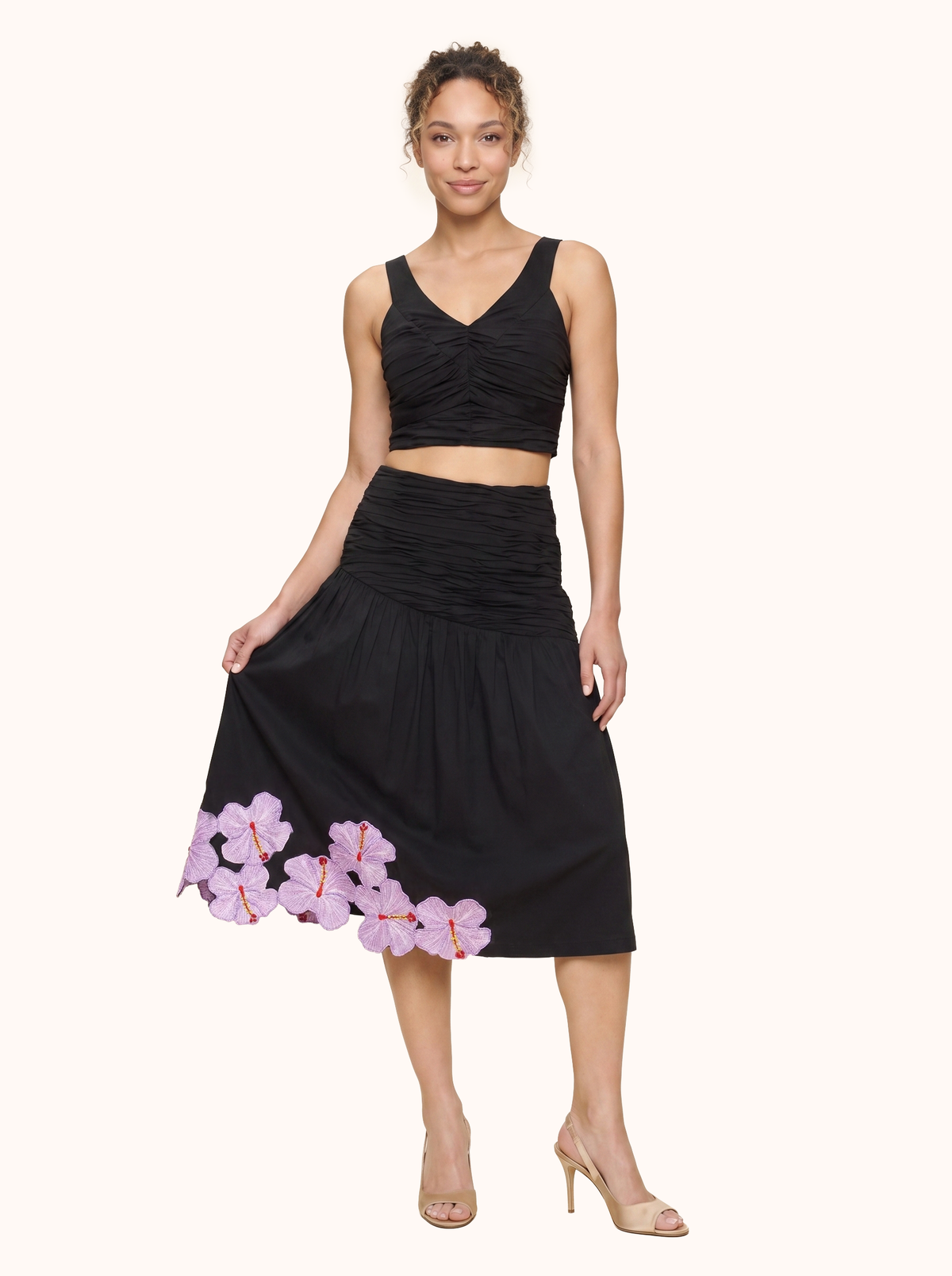 The Prana Bloom Black Cotton Skirt