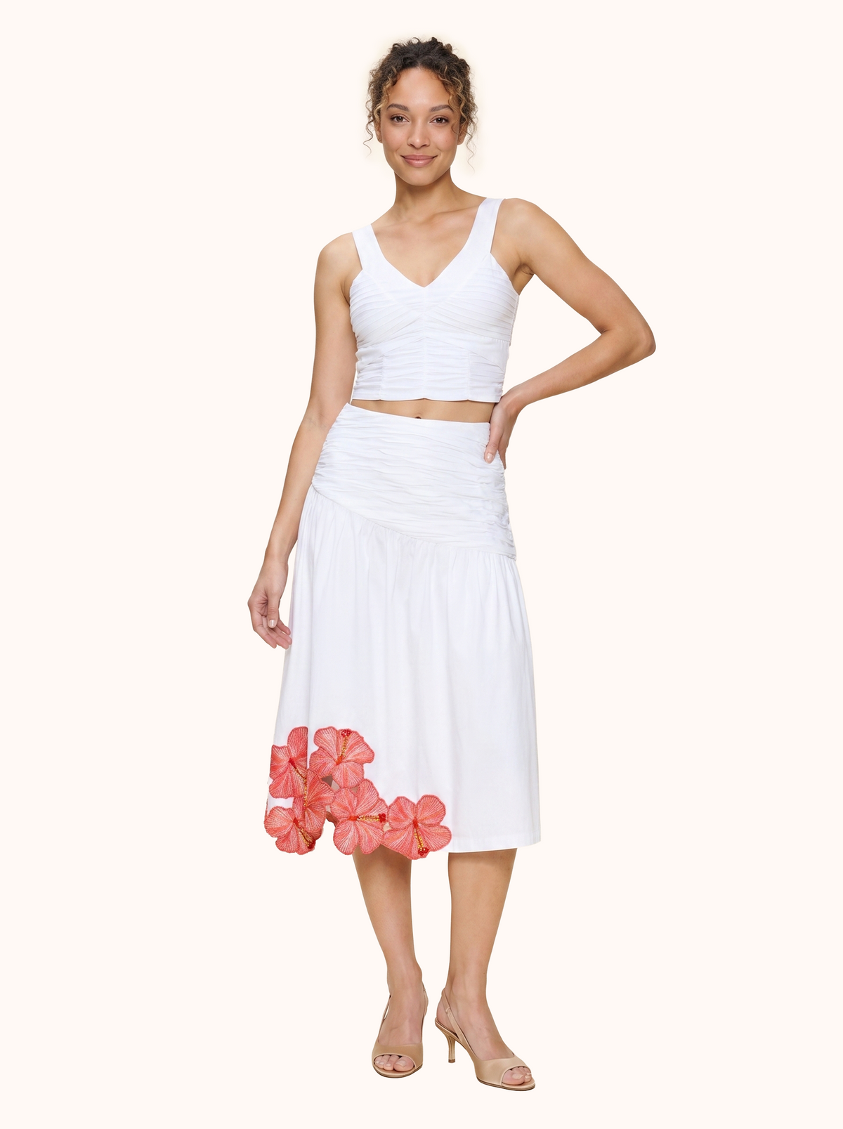 The Prana Bloom White Cotton Skirt