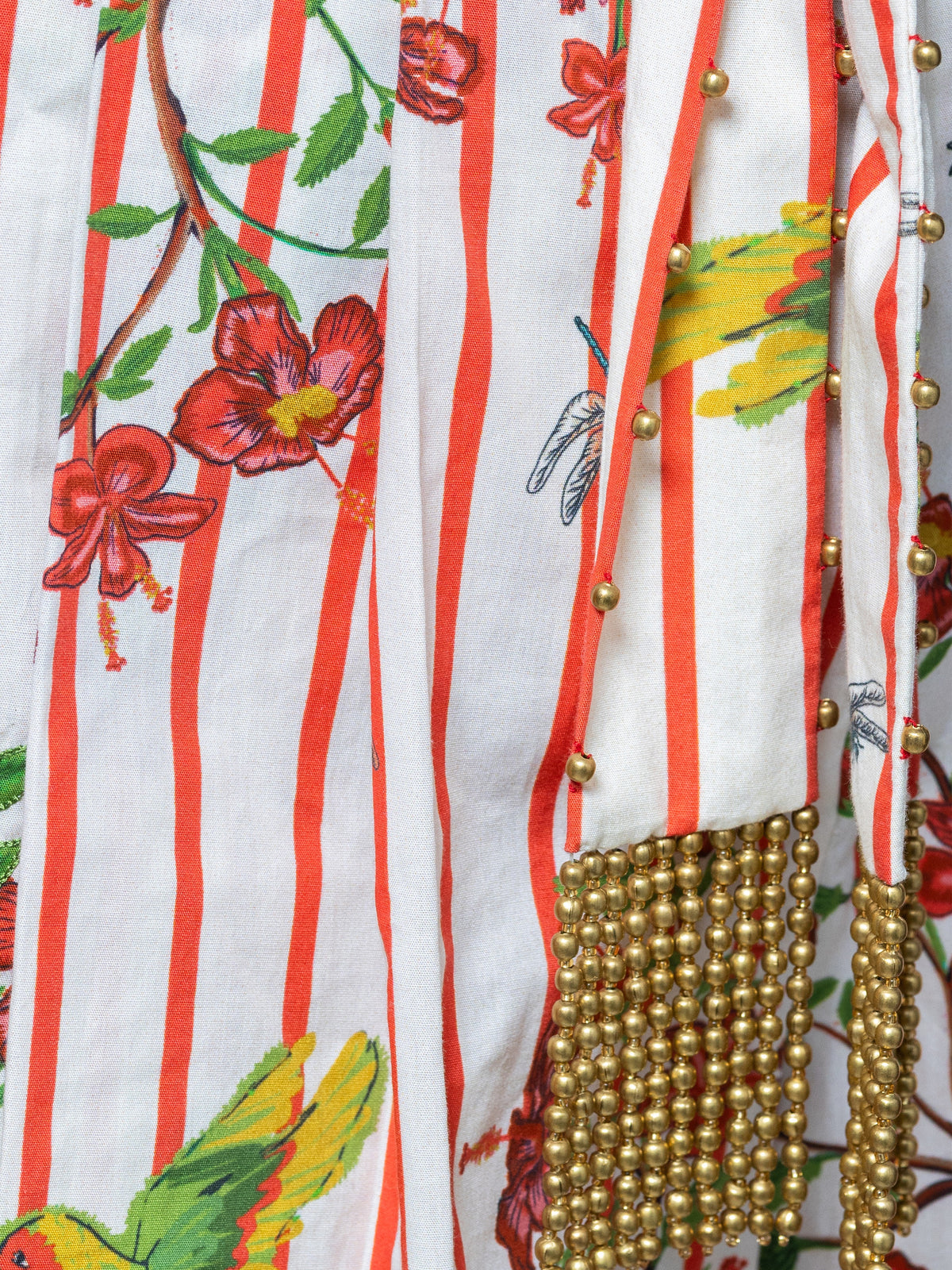 Ashaki The Maya Striped Cotton Short - ghost mannequin detail