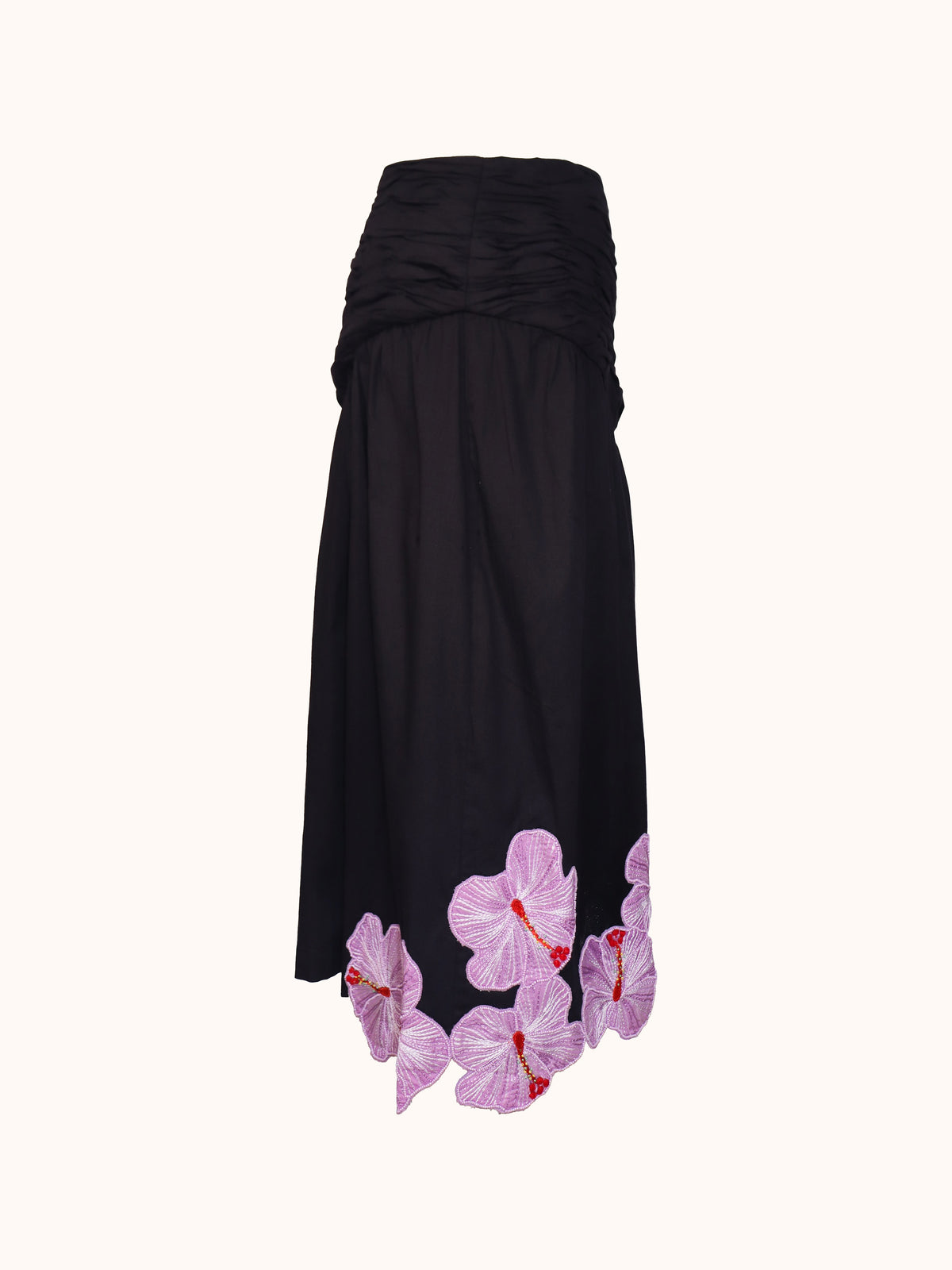 Ashaki The Prana Bloom Black Cotton Skirt - ghost mannequin side
