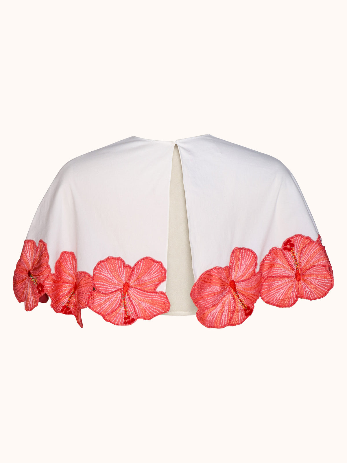 Ashaki The Prana Bloom White Cotton Cape - ghost mannequin back