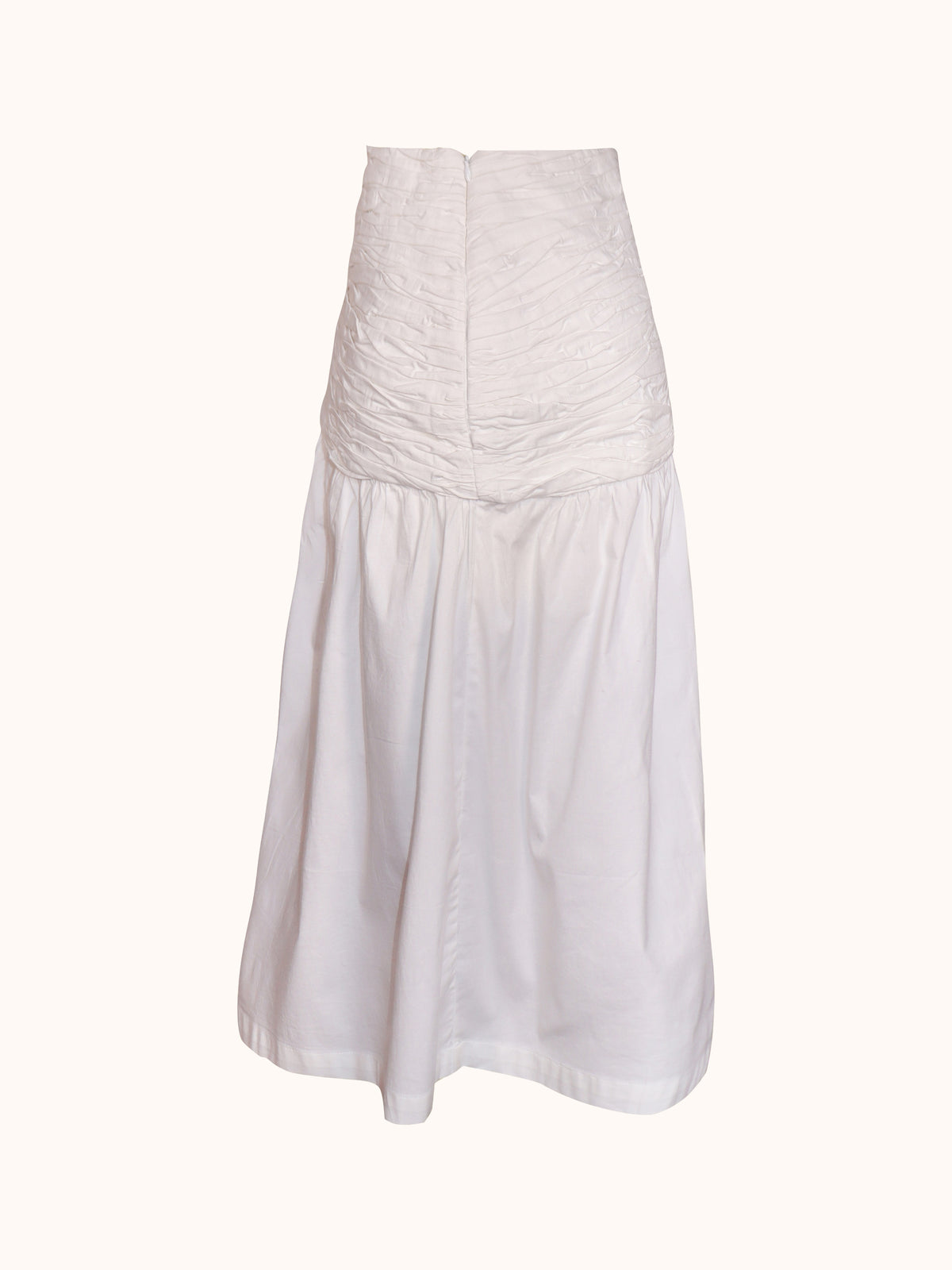Ashaki The Prana Bloom White Cotton Skirt - ghost mannequin back