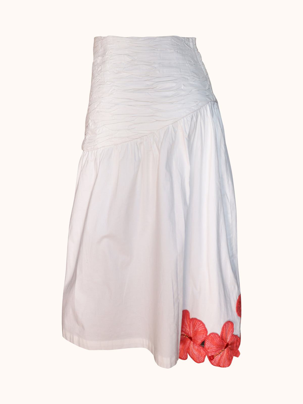 Ashaki The Prana Bloom White Cotton Skirt - ghost mannequin side